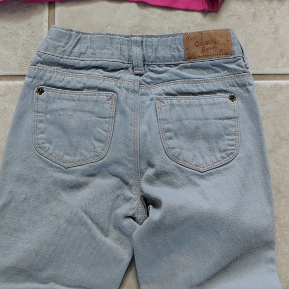 Girl size 6 Gap pink top and gray jeans - Picture 5 of 9